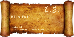 Bika Emil névjegykártya